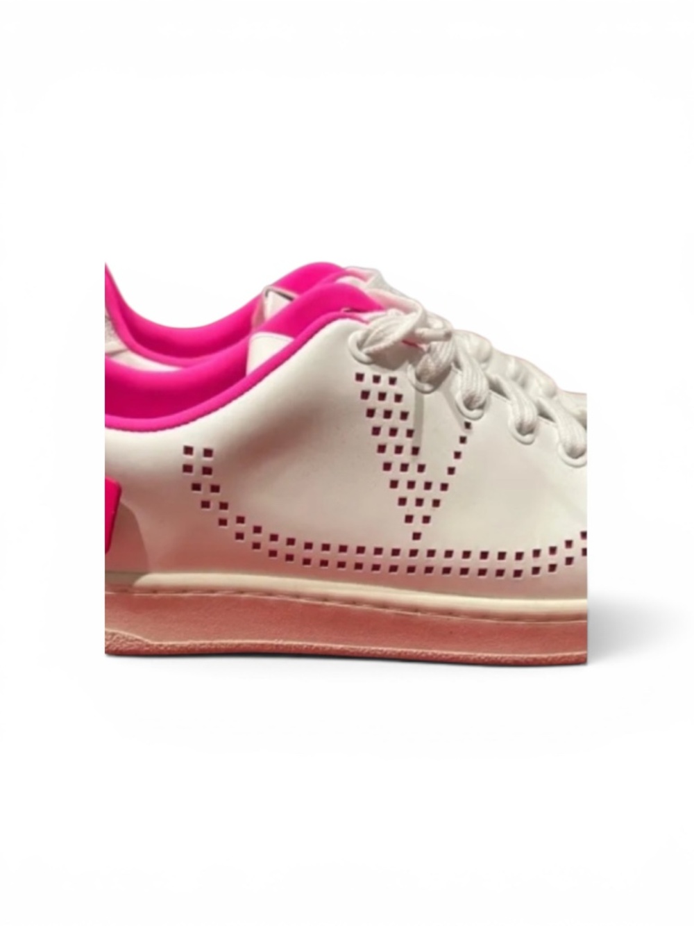 Valentino Women's Rockstud Neon-trim Leather Sneakers - Picture 3 of 7